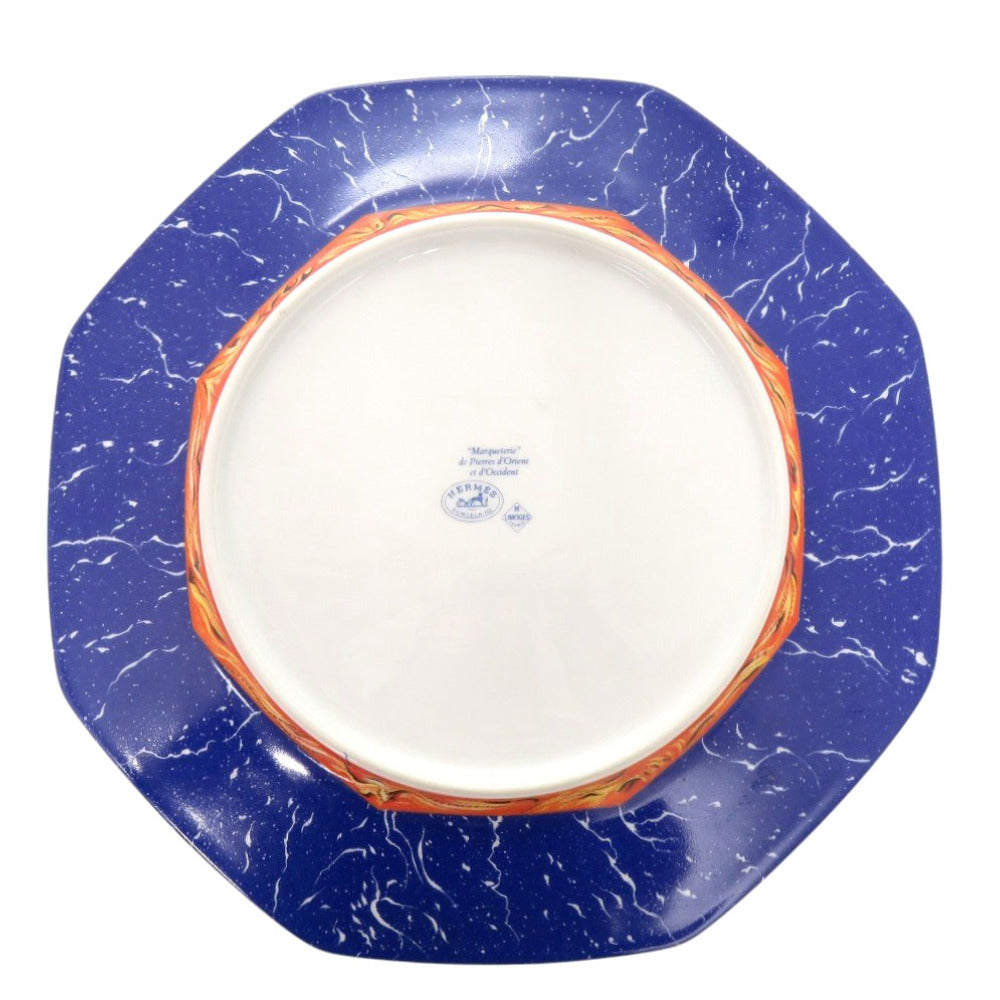 新品同様 エルメス ピエール ドリアン エドクシタン 八角皿 ポーセリン ブルー 食器 皿 青 0687【中古】HERMES