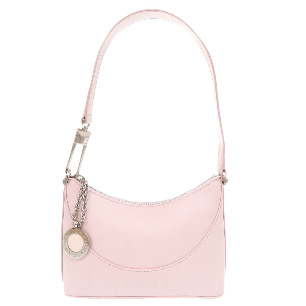 ブルガリ ロゴ レザー ピンク ショルダーバッグ 0755【中古】BVLGARI