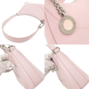 ブルガリ ロゴ レザー ピンク ショルダーバッグ 0755【中古】BVLGARI