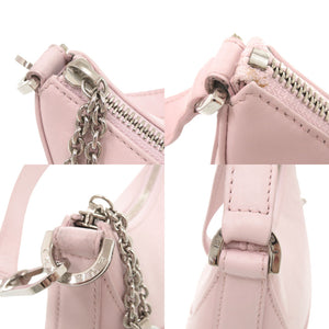 ブルガリ ロゴ レザー ピンク ショルダーバッグ 0755【中古】BVLGARI