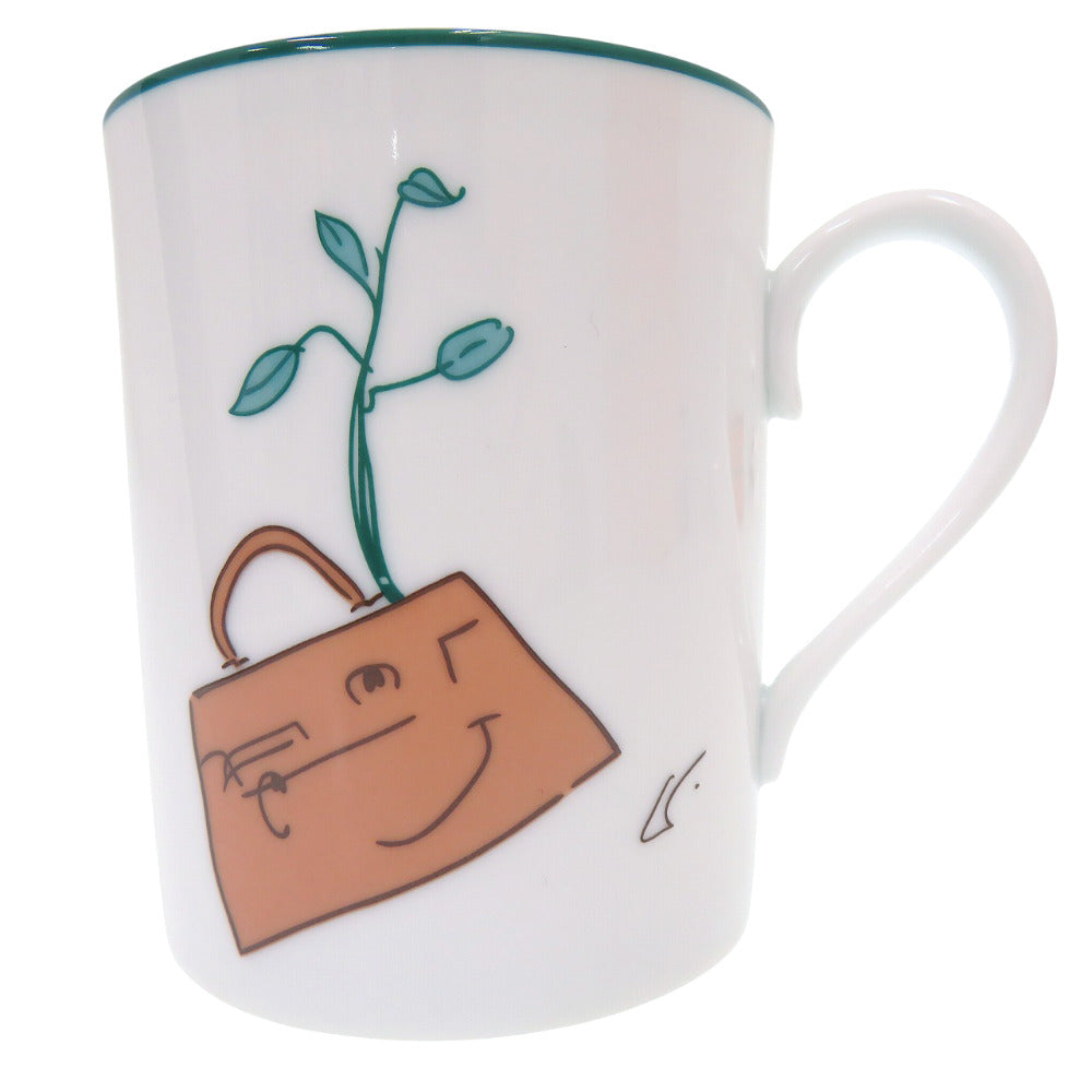 未使用品 エルメス Annee de l'Arbre ケリードール マグカップ ポーセリン ホワイト 0783【中古】HERMES