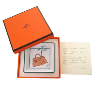 未使用 エルメス 皿 スクエアプレート 1998 Annee de l'Arbre ケリードール ポーセリン ホワイト 0784【中古】HERMES