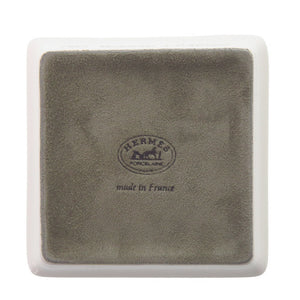 未使用 エルメス 皿 スクエアプレート 象 Hommage à l'Afrique ポーセリン ホワイト 0785【中古】HERMES