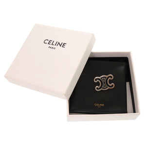 新品同様 セリーヌ トリオンフ ブラック シルバー ピン ブローチ アクセサリー 0834 【中古】 CELINE