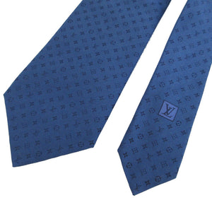 新品同様 ルイヴィトン M75988 ネオ モノグラム ミッシム シルク ブルーマリーヌ ネクタイ 0836【中古】LOUIS VUITTON