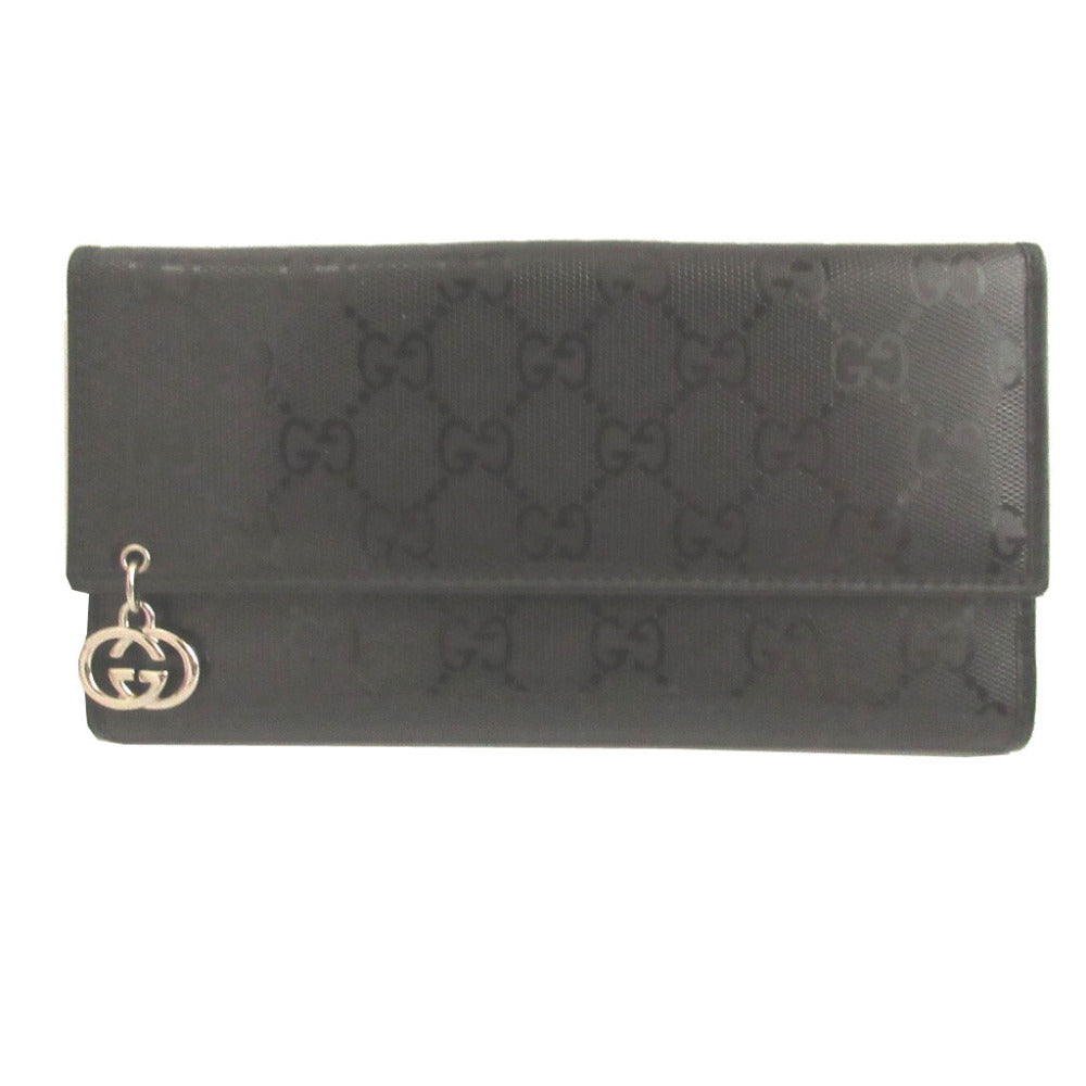 新品同様 グッチ GGインプリメ 212104 ブラック 黒 2つ折り長財布 財布 0852【中古】GUCCI