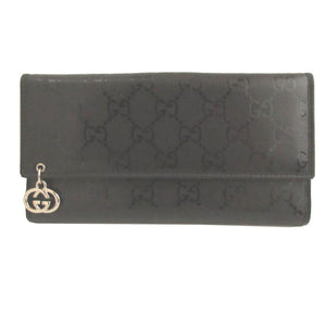 新品同様 グッチ GGインプリメ 212104 ブラック 黒 2つ折り長財布 財布 0852【中古】GUCCI