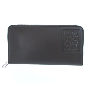 美品 ロエベ アナグラム 24年製 レザー ブラック 黒 ラウンドファスナー長財布 財布 0871【中古】LOEWE