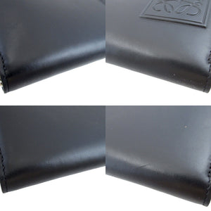美品 ロエベ アナグラム 24年製 レザー ブラック 黒 ラウンドファスナー長財布 財布 0871【中古】LOEWE
