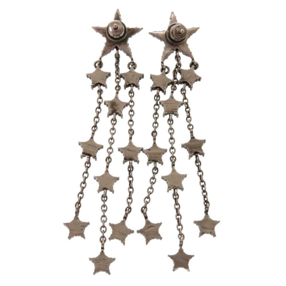 新品同様 クリスチャン ディオール スターモチーフCD ロゴ ストーン ガンメタリック ピアス アクセサリー 0872 【中古】 Christian Dior