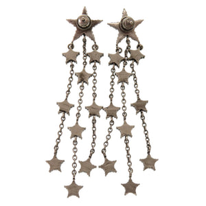新品同様 クリスチャン ディオール スターモチーフCD ロゴ ストーン ガンメタリック ピアス アクセサリー 0872 【中古】 Christian Dior