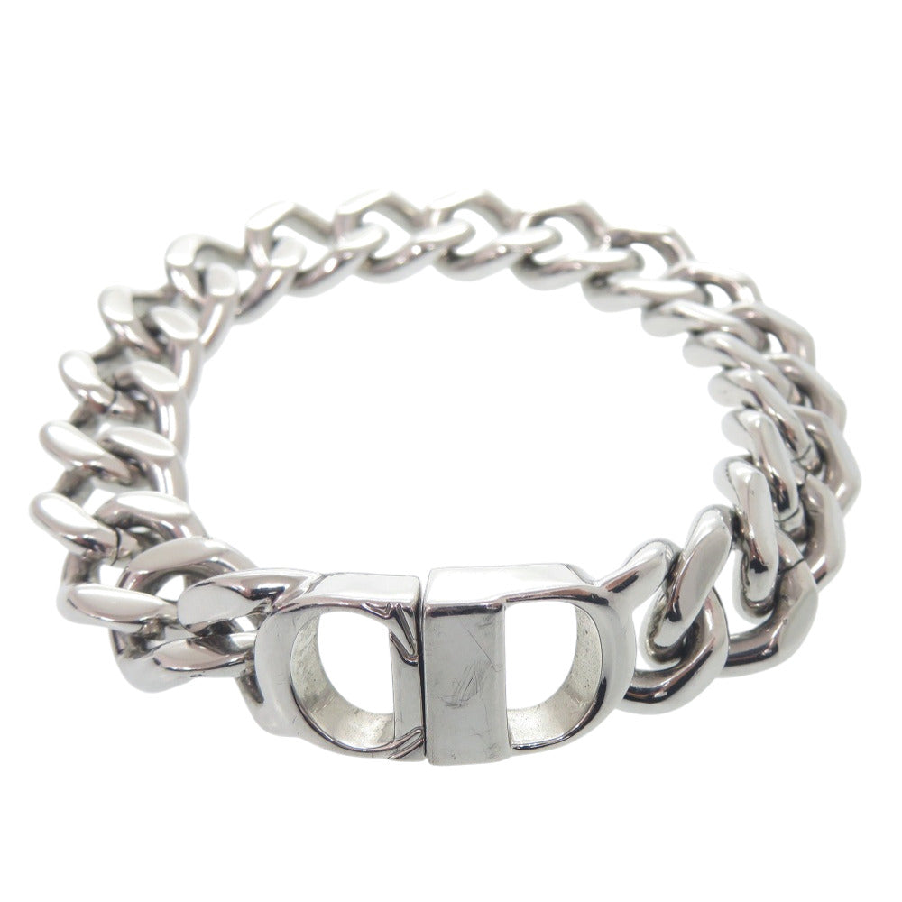 美品 ディオール ロゴ アイコンチェーンリンク ブレスレット メタル シルバー ブレスレット 0898【中古】Dior メンズ