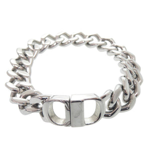 美品 ディオール ロゴ アイコンチェーンリンク ブレスレット メタル シルバー ブレスレット 0898【中古】Dior メンズ