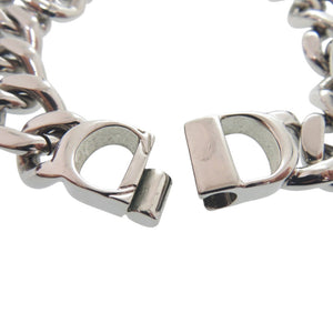 美品 ディオール ロゴ アイコンチェーンリンク ブレスレット メタル シルバー ブレスレット 0898【中古】Dior メンズ