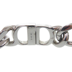 美品 ディオール ロゴ アイコンチェーンリンク ブレスレット メタル シルバー ブレスレット 0898【中古】Dior メンズ