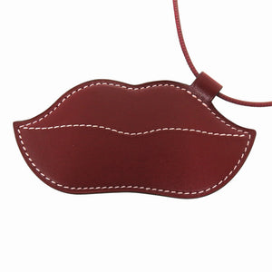 新品同様 エルメス リップス ヴォースイフト ルージュアッシュ K刻印 ペンダント ネックレス 赤 0918【中古】HERMES