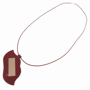 新品同様 エルメス リップス ヴォースイフト ルージュアッシュ K刻印 ペンダント ネックレス 赤 0918【中古】HERMES