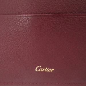 新品同様 カルティエ マストライン レザー ボルドー 2つ折り 札入れ 財布 0919【中古】Cartier