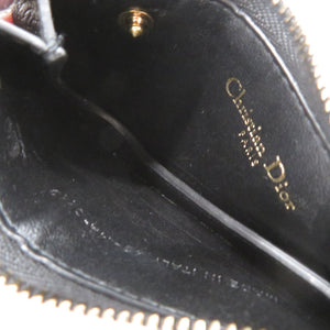 美品 クリスチャンディオール サドル レザー ブラック コインケース キーポーチ 黒 0925【中古】Christian Dior