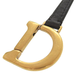 美品 クリスチャンディオール サドル レザー ブラック コインケース キーポーチ 黒 0925【中古】Christian Dior