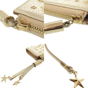 美品 ジミーチュウ スタースタッズ レザー シャンパンゴールド 長財布 0926【中古】JIMMY CHOO
