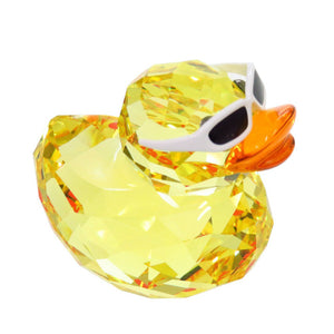 新品同様 スワロフスキー ハッピーダック ライフガード クリスタル イエロー オブジェ 黄 0934【中古】SWAROVSKI