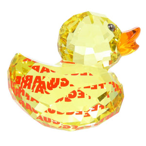 新品同様 スワロフスキー ハッピーダック ライフガード クリスタル イエロー オブジェ 黄 0934【中古】SWAROVSKI