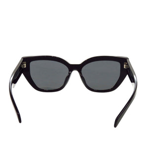プラダ SPRA09 キャットアイ ロゴ ブラック プラスチック サングラス 黒 0940【中古】PRADA