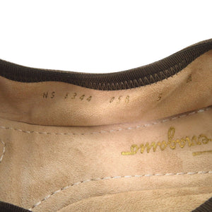 美品 サルヴァトーレフェラガモ バレエシューズ MY JOY リボン スウェード ブラウン 0942【中古】Salvatore Ferragamo