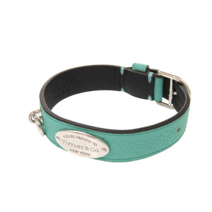 新品同様 ティファニー リターントゥティファニー ロゴ レザー ブルー ブレスレット アクセサリー 0943 【中古】 TIFFANY&Co.
