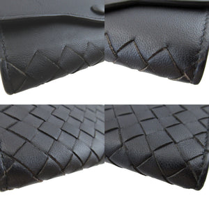 美品 ボッテガヴェネタ イントレチャート レザー ブラック 黒 6連 キーケース 0946【中古】BOTTEGA VENETA