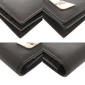 新品同様 フェンディ モンスター レザー ブラック 長財布 黒 0947【中古】FENDI