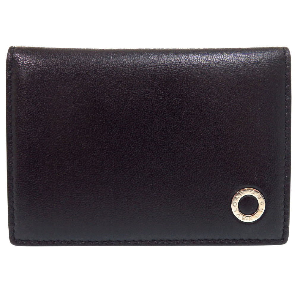 美品 ブルガリ アンブッシュコラボ 65414109 レザー ブラック カードケース 黒 0949【中古】BVLGARI メンズ