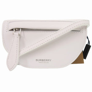 美品 バーバリー ミニオリンピア カーフ ホワイト マイクロショルダー ショルダーバッグ 白 0952【中古】BURBERRY