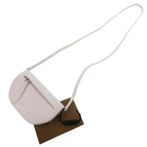 美品 バーバリー ミニオリンピア カーフ ホワイト マイクロショルダー ショルダーバッグ 白 0952【中古】BURBERRY