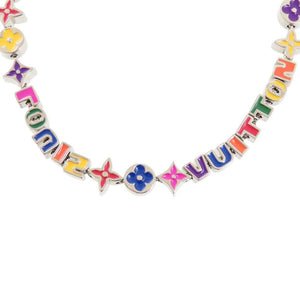 美品 ルイ ヴィトン コリエ モノグラムパーティ M01761 メタル マルチカラー ネックレス LV 0953【中古】LOUIS VUITTON