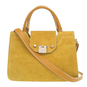 ジミーチュウ スウェード イエロー 2way ハンドバッグ ショルダーバッグ 0958【中古】JIMMY CHOO