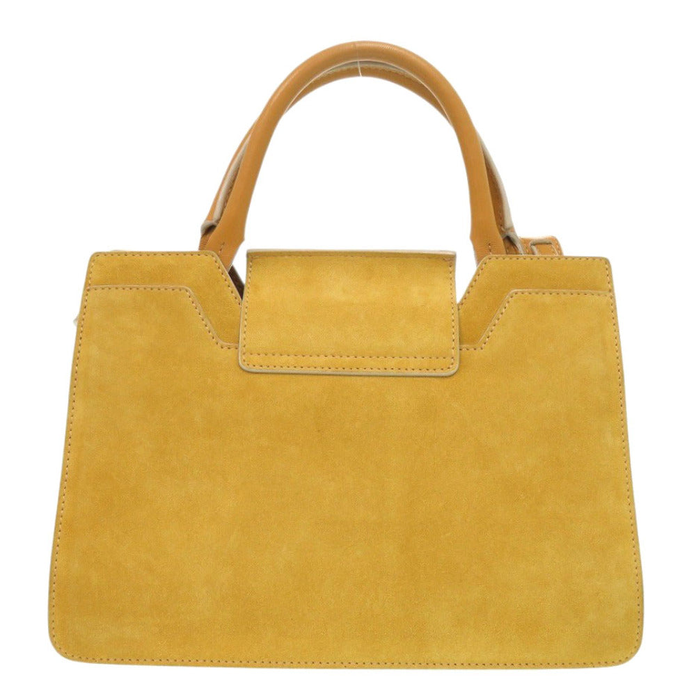 ジミーチュウ スウェード イエロー 2way ハンドバッグ ショルダーバッグ 0958【中古】JIMMY CHOO