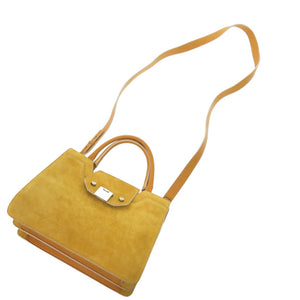 ジミーチュウ スウェード イエロー 2way ハンドバッグ ショルダーバッグ 0958【中古】JIMMY CHOO