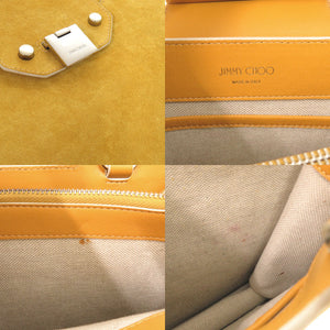 ジミーチュウ スウェード イエロー 2way ハンドバッグ ショルダーバッグ 0958【中古】JIMMY CHOO