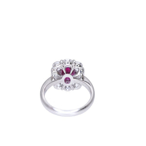 美品 ルビー2.20ct ダイヤ2.43ct Pt900 リング GIA鑑別書 指輪 タイ産 プラチナ ダイヤモンド 12号 レッド 0972【中古】 レディース