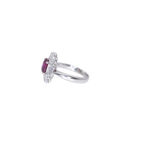 美品 ルビー2.20ct ダイヤ2.43ct Pt900 リング GIA鑑別書 指輪 タイ産 プラチナ ダイヤモンド 12号 レッド 0972【中古】 レディース