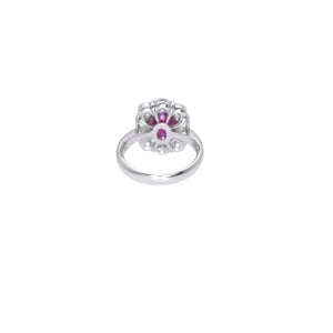 美品 ルビー2.20ct ダイヤ2.43ct Pt900 リング GIA鑑別書 指輪 タイ産 プラチナ ダイヤモンド 12号 レッド 0972【中古】 レディース