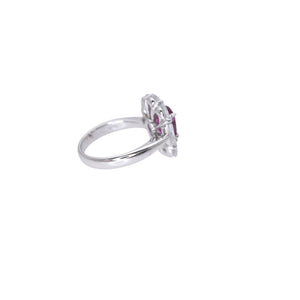 美品 ルビー2.20ct ダイヤ2.43ct Pt900 リング GIA鑑別書 指輪 タイ産 プラチナ ダイヤモンド 12号 レッド 0972【中古】 レディース