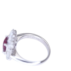 美品 ルビー2.20ct ダイヤ2.43ct Pt900 リング GIA鑑別書 指輪 タイ産 プラチナ ダイヤモンド 12号 レッド 0972【中古】 レディース