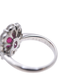美品 ルビー2.20ct ダイヤ2.43ct Pt900 リング GIA鑑別書 指輪 タイ産 プラチナ ダイヤモンド 12号 レッド 0972【中古】 レディース