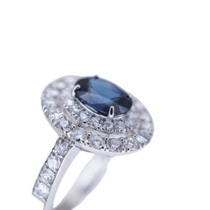 美品 サファイア1.148ct ダイヤ1.635ct Pt950 リング 指輪 プラチナ/サファイア/ダイヤモンド 12号 ブルー 0973【中古】レディース