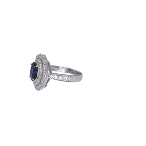 美品 サファイア1.148ct ダイヤ1.635ct Pt950 リング 指輪 プラチナ/サファイア/ダイヤモンド 12号 ブルー 0973【中古】レディース