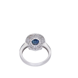 美品 サファイア1.148ct ダイヤ1.635ct Pt950 リング 指輪 プラチナ/サファイア/ダイヤモンド 12号 ブルー 0973【中古】レディース