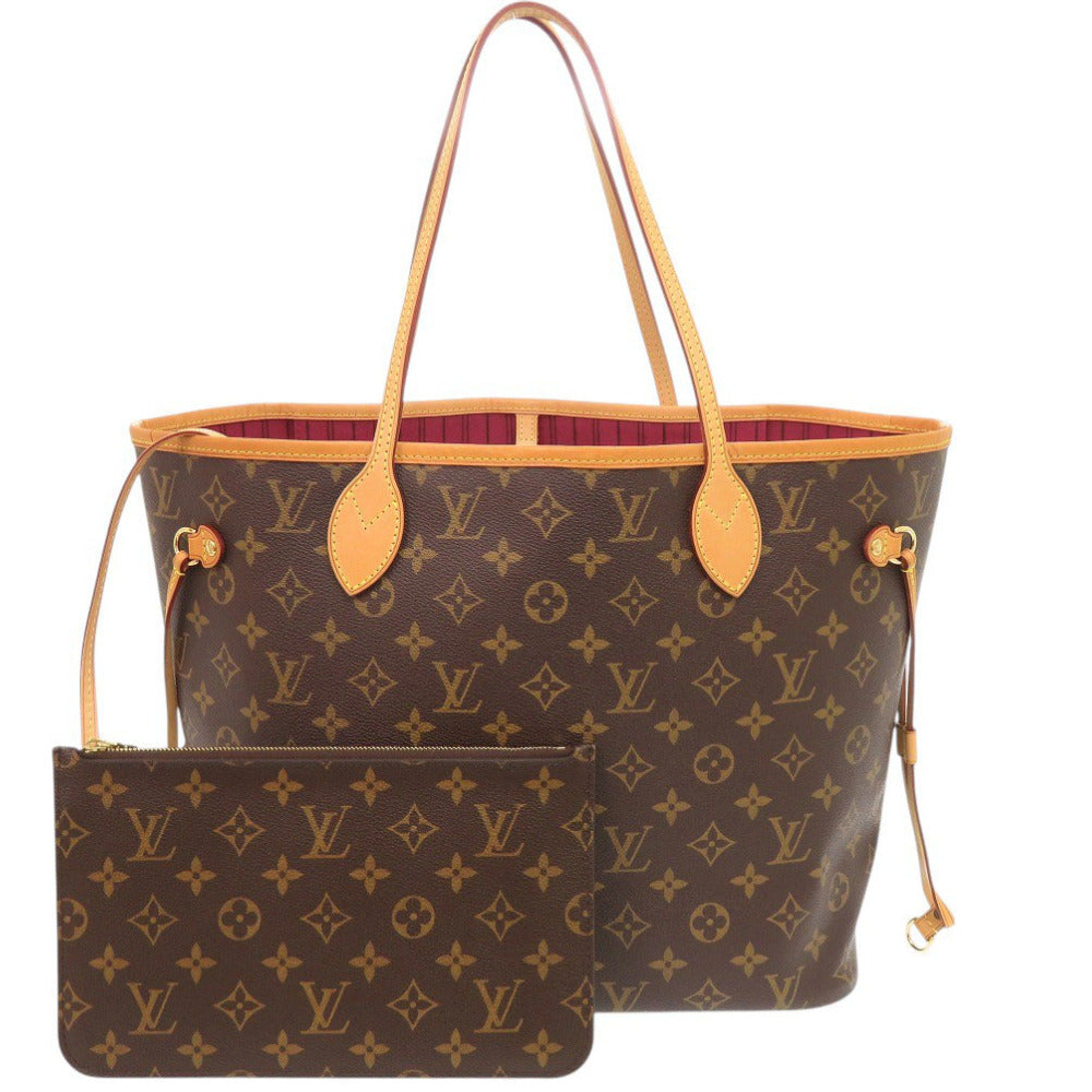 美品 ルイ ヴィトン ネヴァーフルMM ポーチ付 モノグラム フューシャ M41178 トートバッグ LV 1008【中古】LOUIS VUITTON